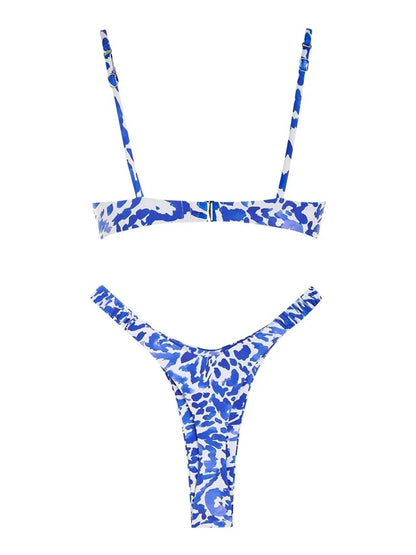 Sexy Leopard Print Thong Bikini Set