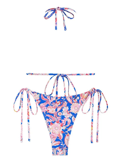 Bohemian Floral Print Bikini Set