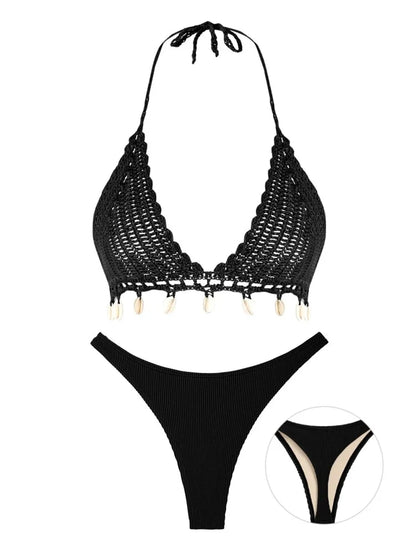 Summer Beach Crochet Bralette Bikini Set