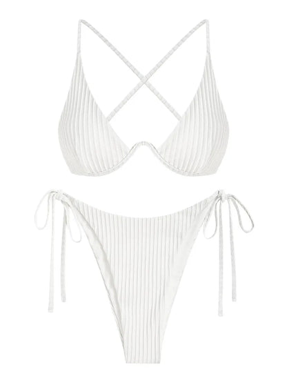 Sexy Tie-Side Underwire Push-Up Bikini Set
