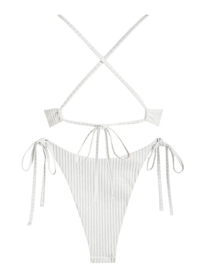 Sexy Tie-Side Underwire Push-Up Bikini Set
